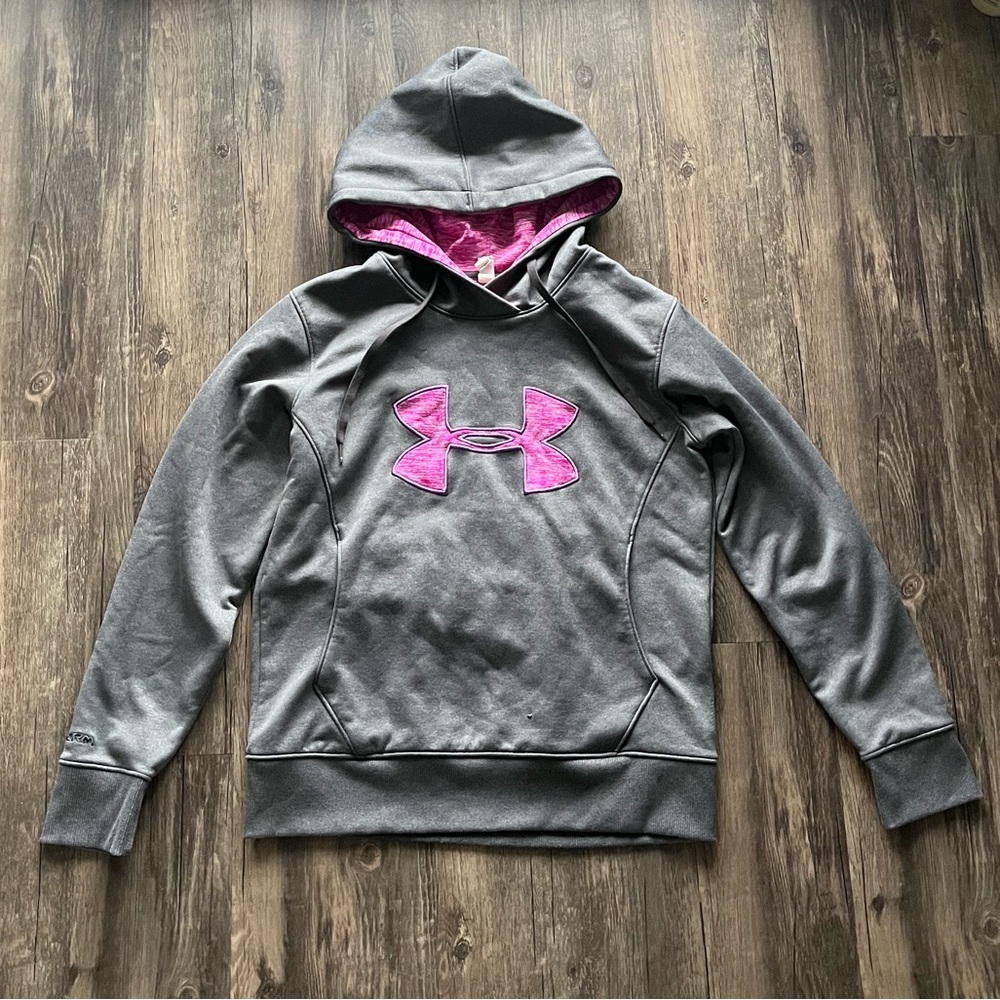 Under Armour Grey and Purple Hoodie Sz S